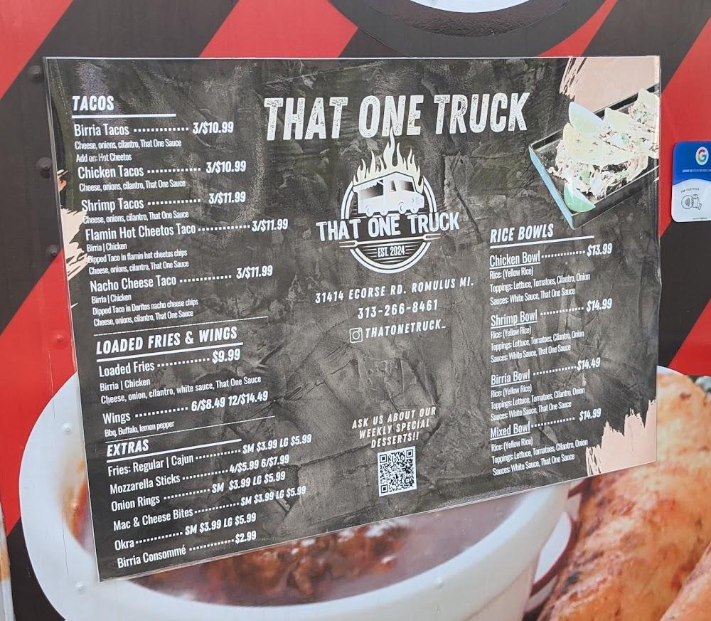 That One Truck Menu image 1