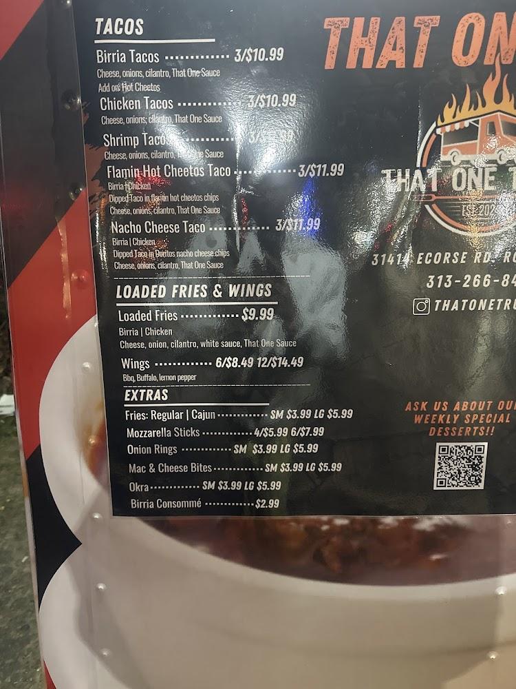 That One Truck Menu image 3